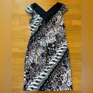 Dressbarn Black and White Floral Dres